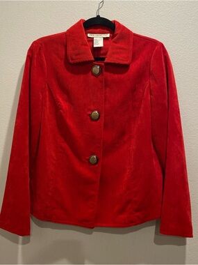 Requirements Red Corduroy Button-Front Jacket
